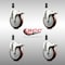 Service Caster 5 Inch 316SS Maroon Poly Swivel 3/4 Inch Expanding Stem Caster Set Lock Brake SCC-SS316TTLEX20S514-PPUB-MRN-34-4 - alternate 3